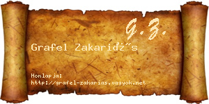 Grafel Zakariás névjegykártya